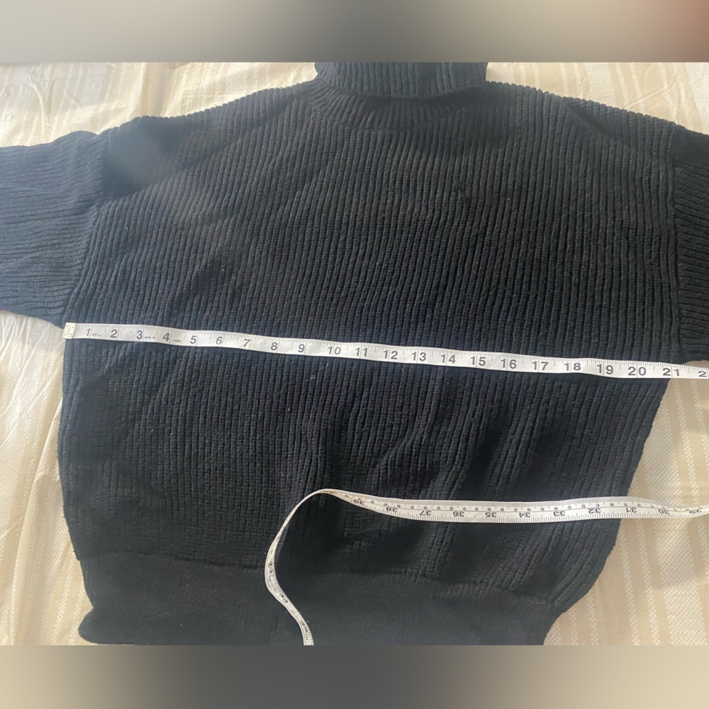 Zara Women’s turtleneck ribbed Black sweater size M - Picture 4 of 5